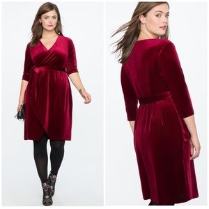 Eloquii Velvet Wrap Dress